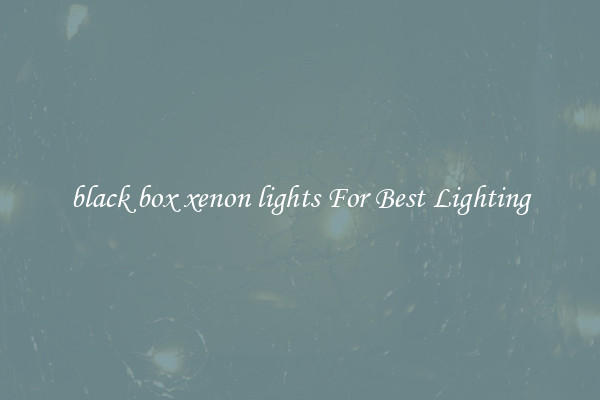 black box xenon lights For Best Lighting