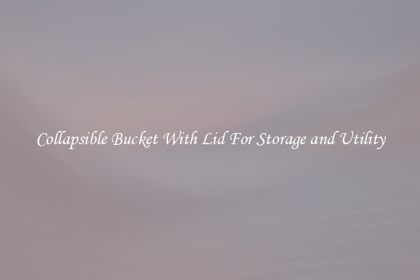 Collapsible Bucket With Lid For Storage and Utility