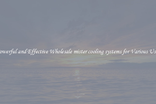 Powerful and Effective Wholesale mister cooling systems for Various Uses