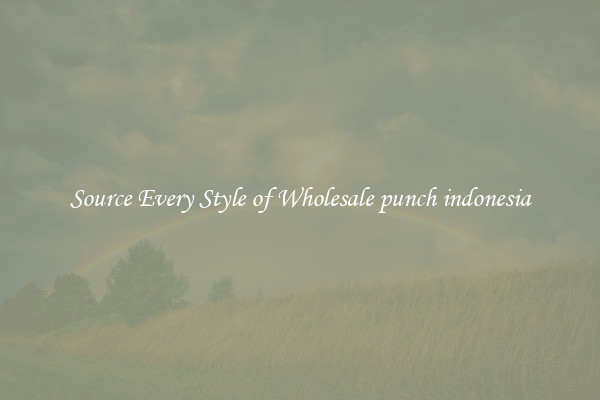 Source Every Style of Wholesale punch indonesia