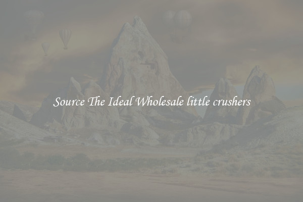 Source The Ideal Wholesale little crushers