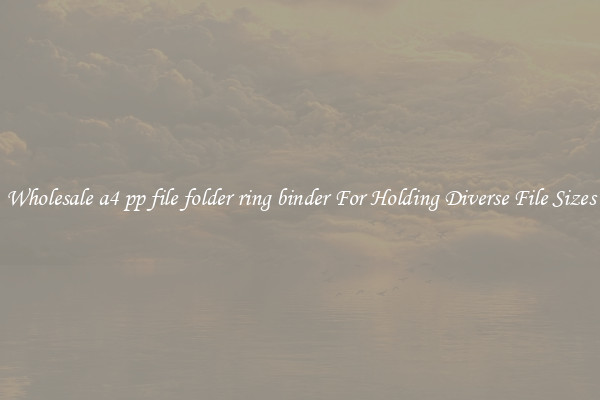 Wholesale a4 pp file folder ring binder For Holding Diverse File Sizes