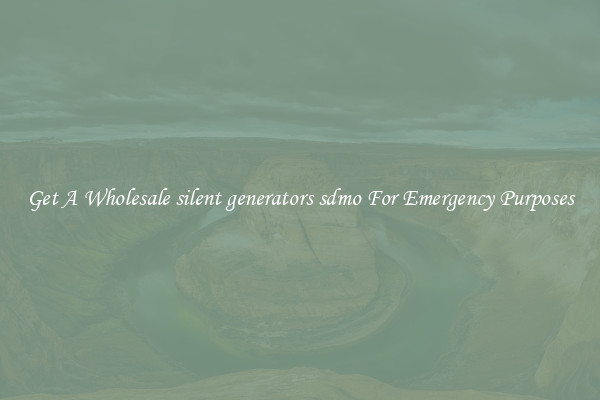Get A Wholesale silent generators sdmo For Emergency Purposes